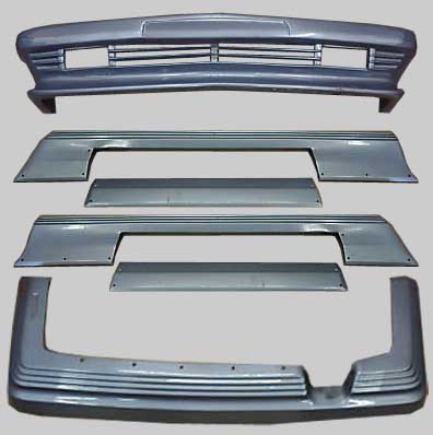 Frontspoiler Schweller Hecksch&uuml;rze Bodykit  SL R107 W107 C107 AMG-Look Goeckel